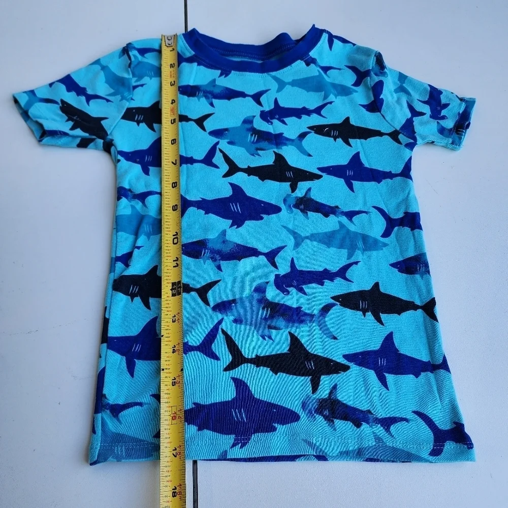 Members Mark Boys 2 Piece Favorite Pajamas Blue Sharks Set Pants Short Sleeve 8